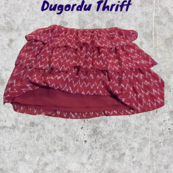 NWTs Woman's Medium Vintage Gap Ruffle Skirt 100% Polyester Elastic Waist Lining - Picture 2 of 4